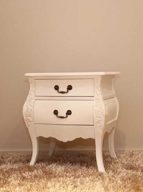 3 Drawer Carved Side Table